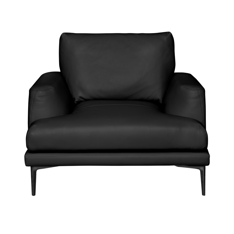 Leather armchair GRASTEN LUX - black