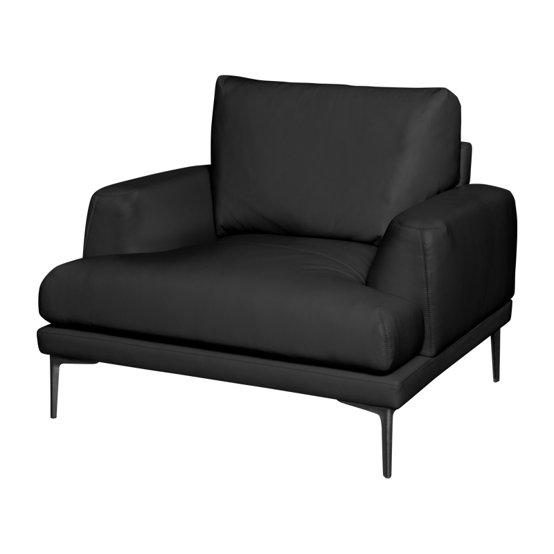 Leather armchair GRASTEN LUX - black