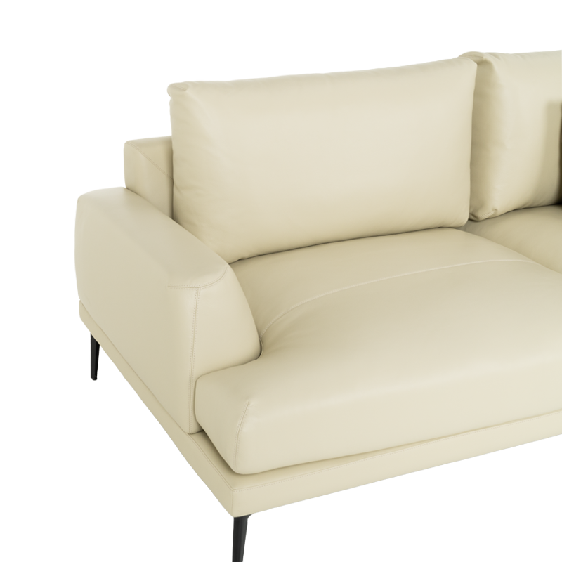 Leather sofa - three GRASTEN LUX - cream