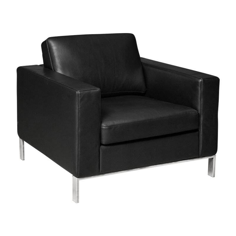 Leather armchair STEGE LUX - black