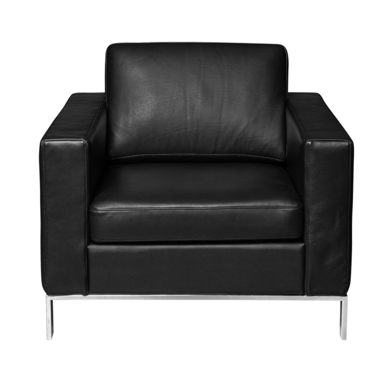 Leather armchair STEGE LUX - black