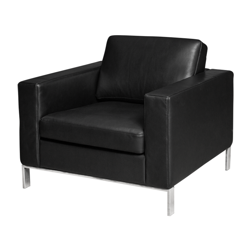 Leather armchair STEGE LUX - black