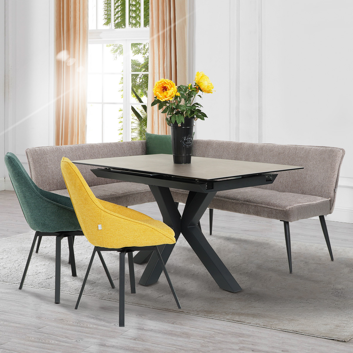 Extendable dining table ZORY - gray