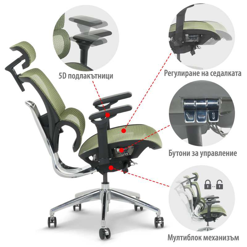 Ergonomic chair CALGARY - blue