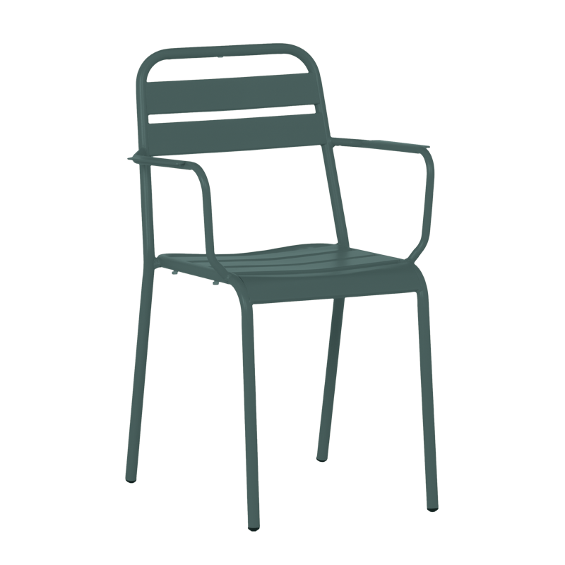 Metal garden chair ZAMFARA - dark green