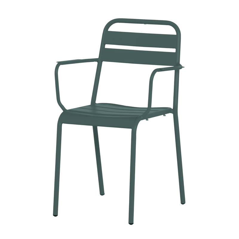 Metal garden chair ZAMFARA - dark green
