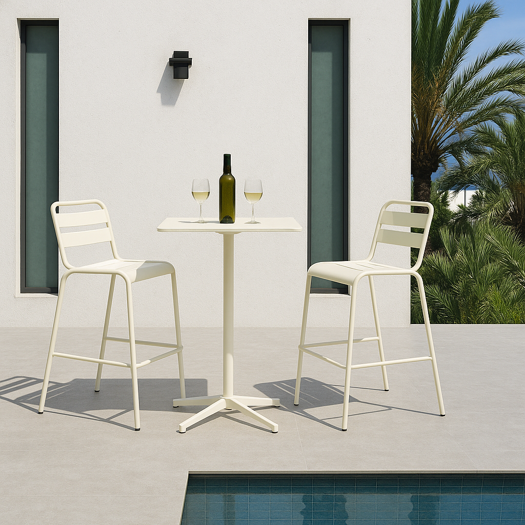 Catering bar stool SHAKI - light gray