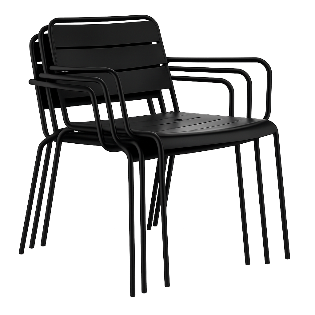 Metal garden chair SAKI - black