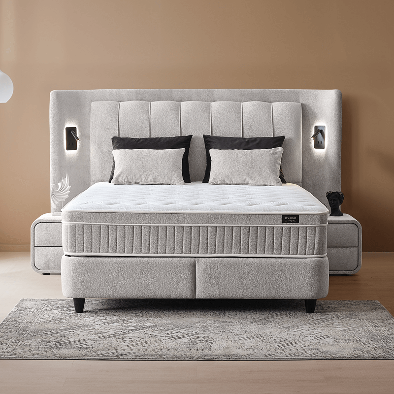 Υπνοδωμάτιο με ταπετσαρία και στρώμα JULIE 160 x 200 - Pearl SY