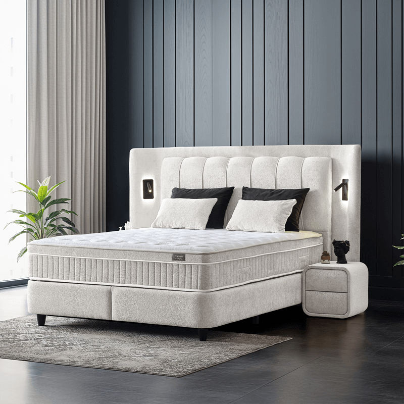 Υπνοδωμάτιο με ταπετσαρία και στρώμα JULIE 160 x 200 - Pearl SY