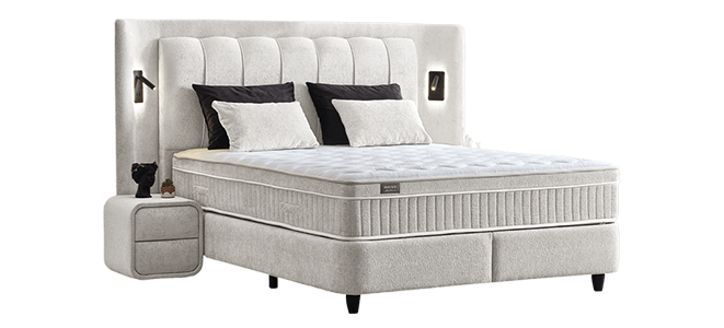 Υπνοδωμάτιο με ταπετσαρία και στρώμα JULIE 160 x 200 - Pearl SY