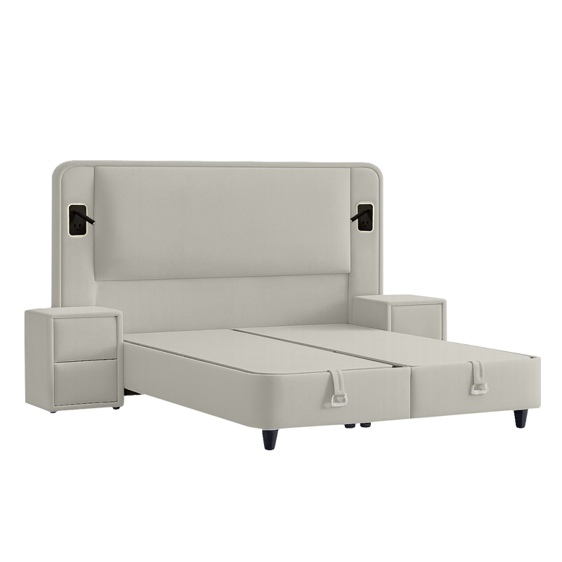 Upholstered bedroom with mattress CANCUN 180 x 200 - beige 07