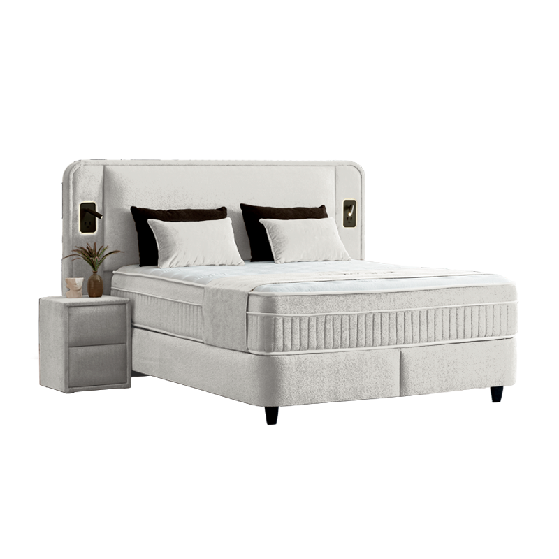 Upholstered bedroom with mattress CANCUN 180 x 200 - mystic sand 28