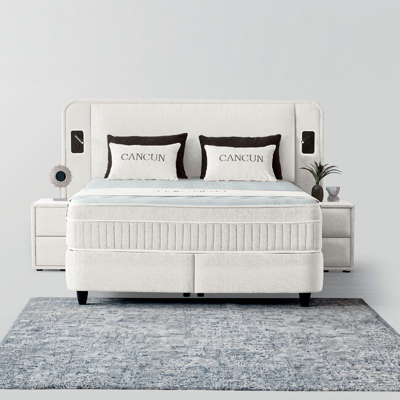 Upholstered bedroom with mattress CANCUN 180 x 200 - mystic sand 28