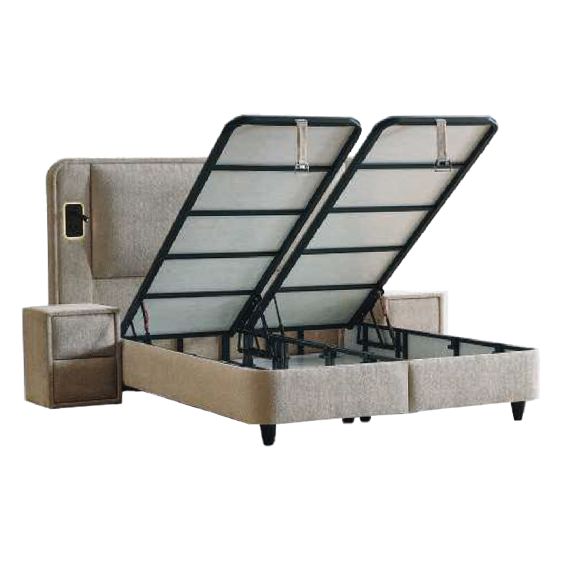 Upholstered bedroom with mattress CANCUN 160 x 200 - beige 04