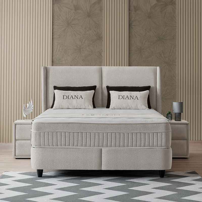 Υπνοδωμάτιο με ταπετσαρία και στρώμα DIANA 160 x 200 - pearl SY