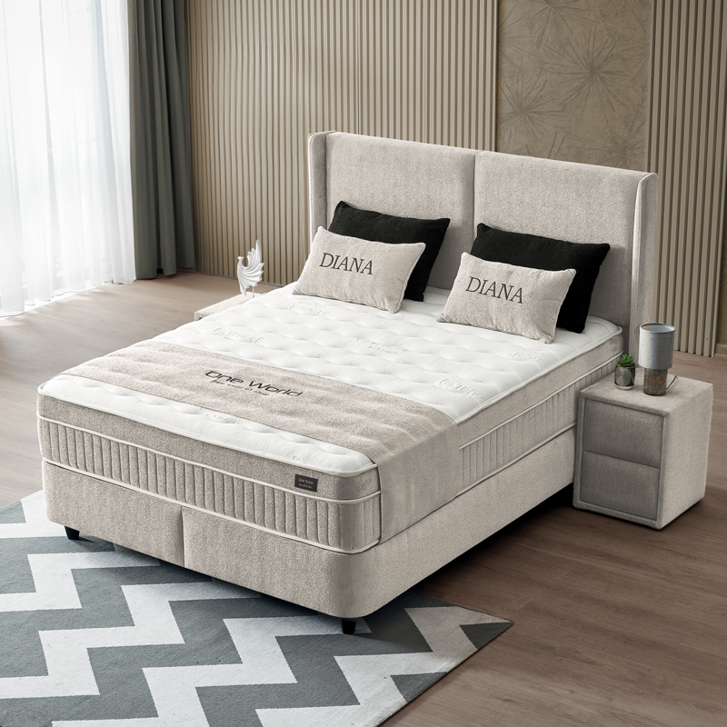 Υπνοδωμάτιο με ταπετσαρία και στρώμα DIANA 160 x 200 - pearl SY