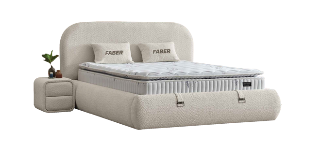 Υπνοδωμάτιο με ταπετσαρία και στρώμα FABER 160 x 200 - latte 06