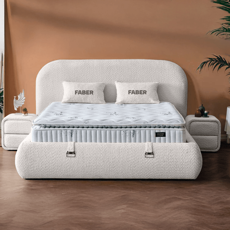 Υπνοδωμάτιο με ταπετσαρία και στρώμα FABER 160 x 200 - pearl SY