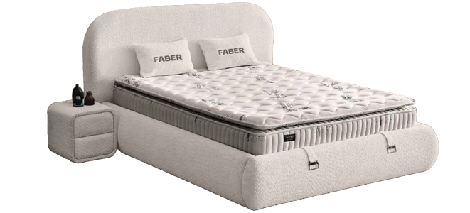 Υπνοδωμάτιο με ταπετσαρία και στρώμα FABER 160 x 200 - pearl SY