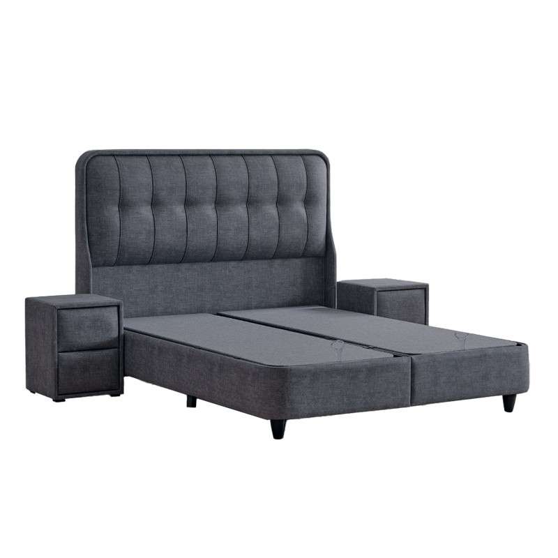 Upholstered bedroom with mattress PICASSO 160 x 200 - graphite 501