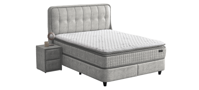 Upholstered bedroom with mattress PICASSO 160 x 200 - beige 626