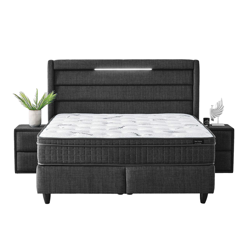 Υπνοδωμάτιο με ταπετσαρία και στρώμα COTTON 180 x 200 - γραφίτης 501