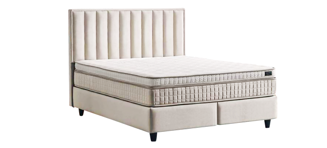 Υπνοδωμάτιο με ταπετσαρία και στρώμα PERRY LUX 140 x 200 - κρεμ 01