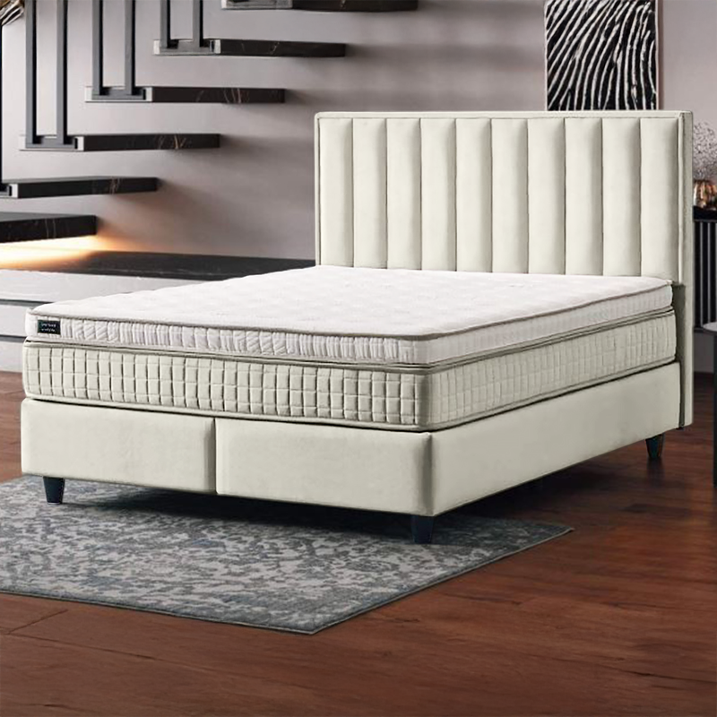 Υπνοδωμάτιο με ταπετσαρία και στρώμα PERRY LUX 160 x 200 - κρεμ 01