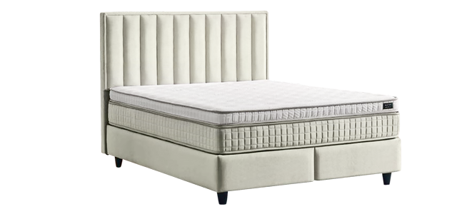 Υπνοδωμάτιο με ταπετσαρία και στρώμα PERRY LUX 160 x 200 - κρεμ 01