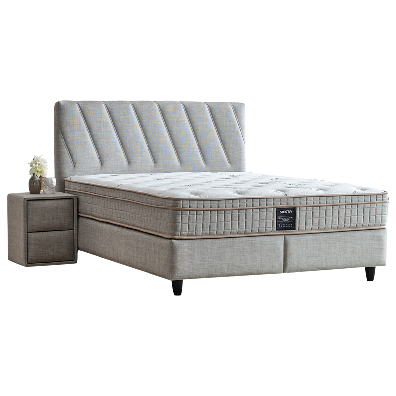 Тапицирана спалня с матрак SIESTA 160 x 200 - сив 02