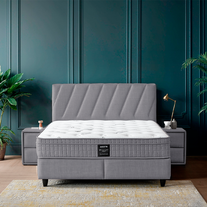 Upholstered bedroom with mattress SIESTA 160 x 200 - anthracite 13