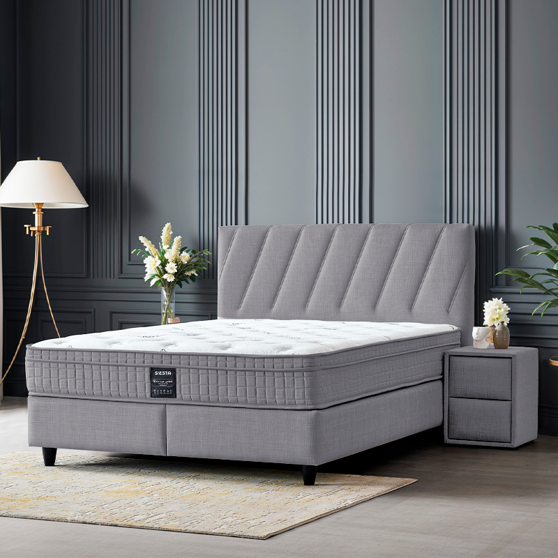 Upholstered bedroom with mattress SIESTA 160 x 200 - anthracite 13