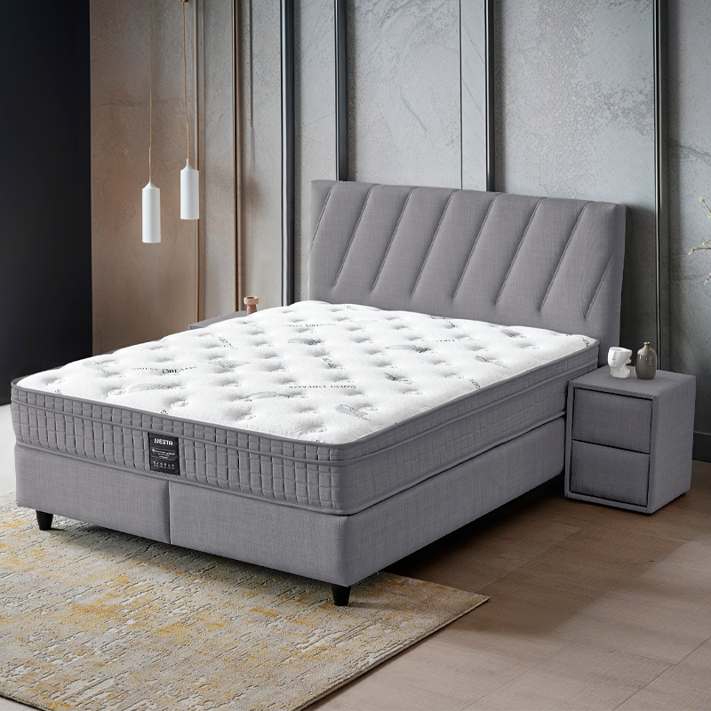 Upholstered bedroom with mattress SIESTA 160 x 200 - anthracite 13