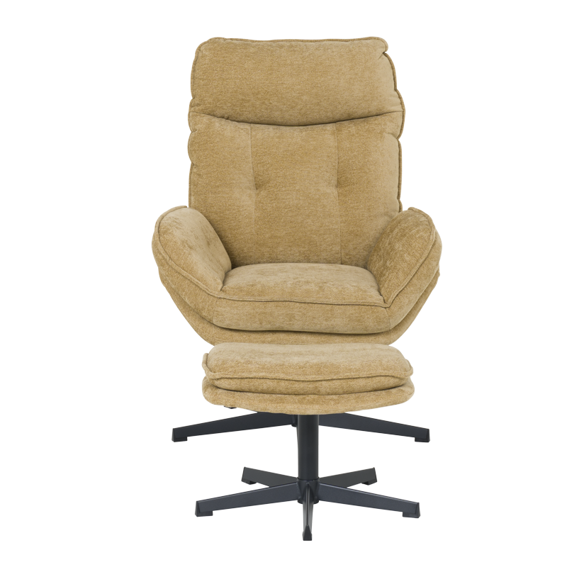 Armchair with stool ANDREA - mustard