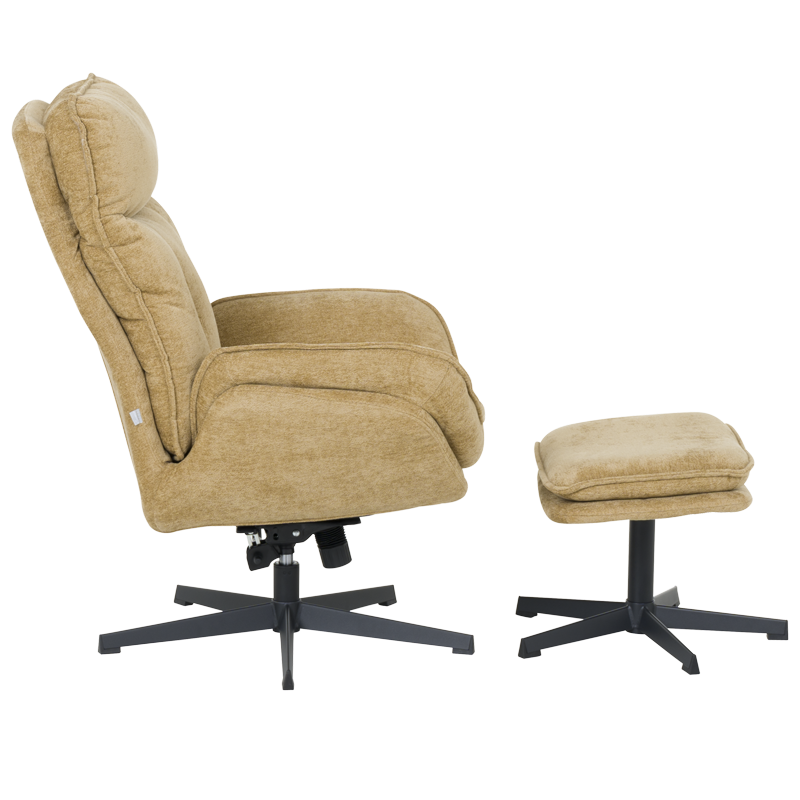 Armchair with stool ANDREA - mustard