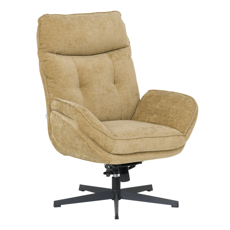 Armchair with stool ANDREA - mustard