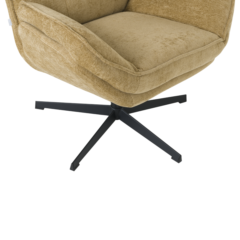 Armchair with stool ANDREA - mustard