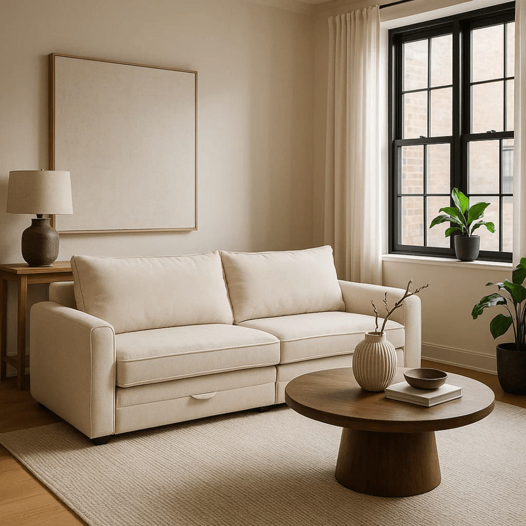 Sofa bed - three-seater BALAMBA - ocher H37