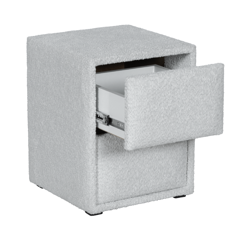 CANCUN bedroom bedside table - silver AN