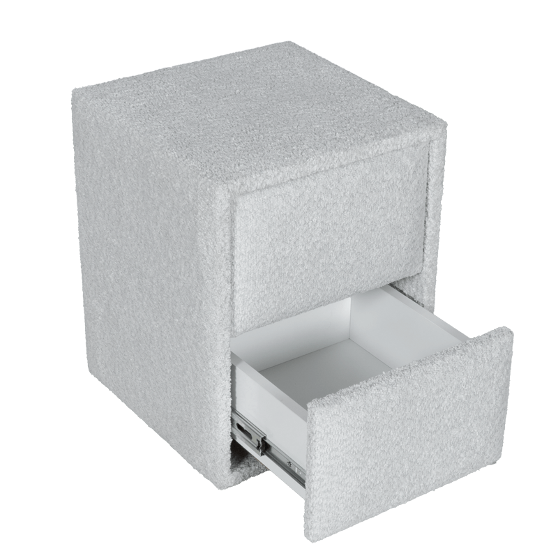 CANCUN bedroom bedside table - silver AN