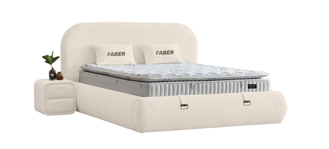 Υπνοδωμάτιο με ταπετσαρία και στρώμα FABER 140 x 200 - latte 06