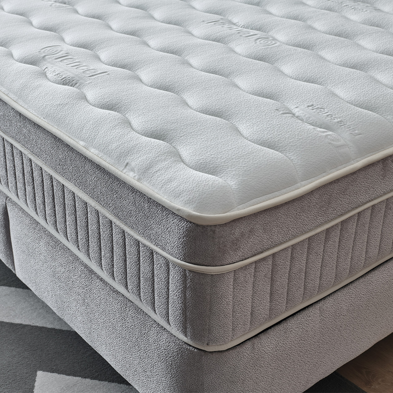 Upholstered bedroom with mattress DIANA 180 x 200 - light gray 326