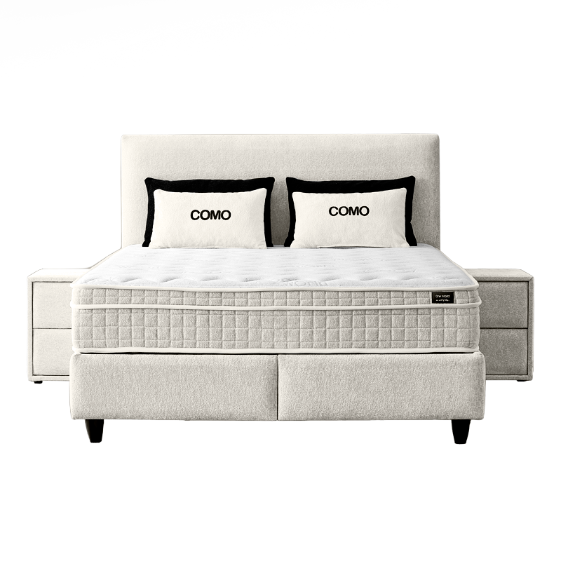 Upholstered bedroom with mattress COMO 180 x 200 - cream 01