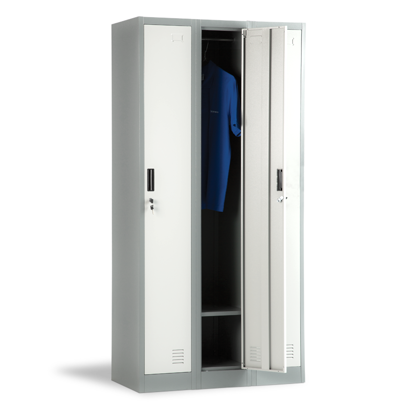 Метален шкаф CR-1242 J LUX - сив / тъмносив