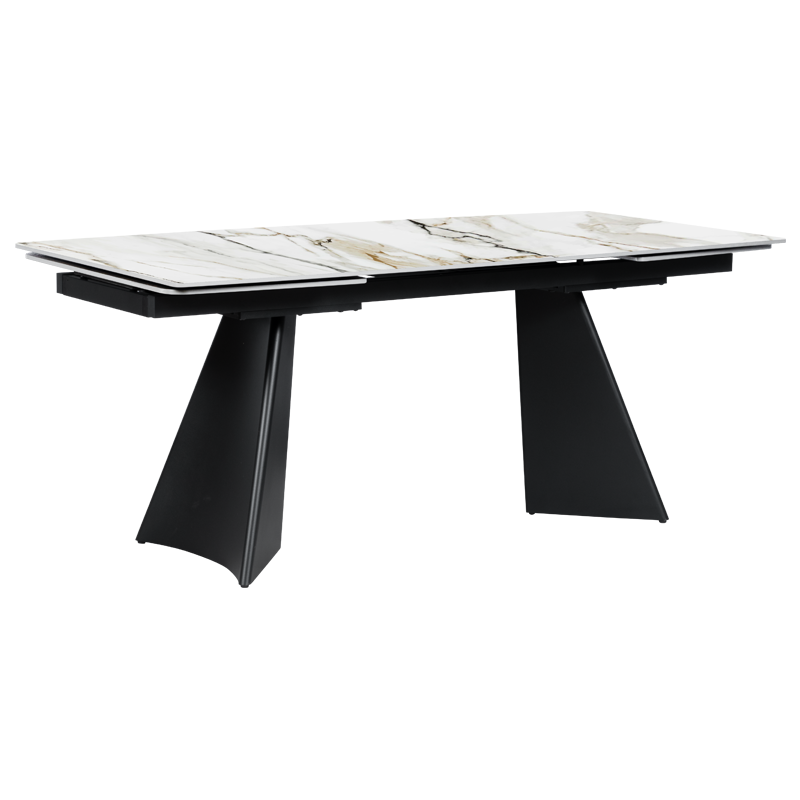 Extendable dining table CARORA - white gloss Tuscany