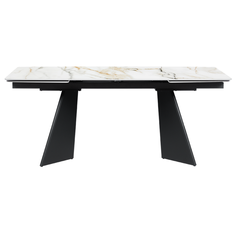 Extendable dining table CARORA - white gloss Tuscany