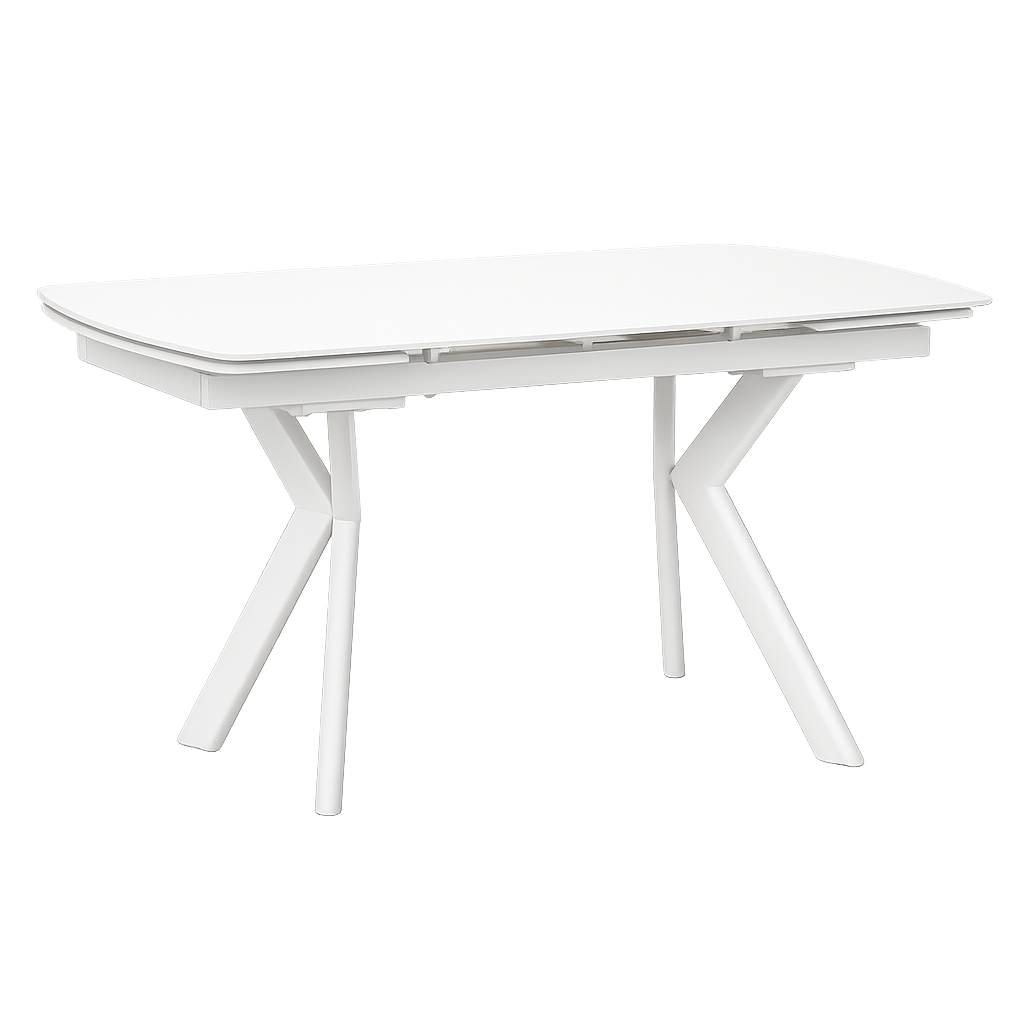 Extendable dining table SEBASTIAN - white