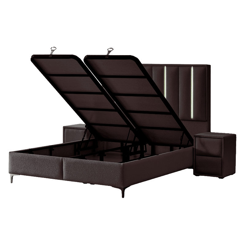 Υπνοδωμάτιο με ταπετσαρία και στρώμα MINI MOONLIGHT 160 x 200 - σκούρο καφέ 680