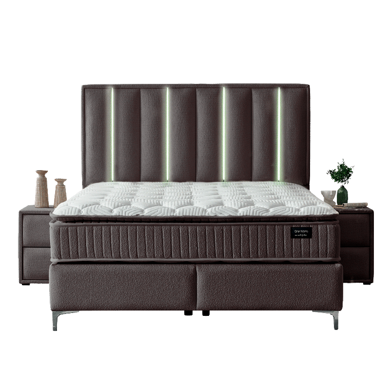 Υπνοδωμάτιο με ταπετσαρία και στρώμα MINI MOONLIGHT 160 x 200 - σκούρο καφέ 680